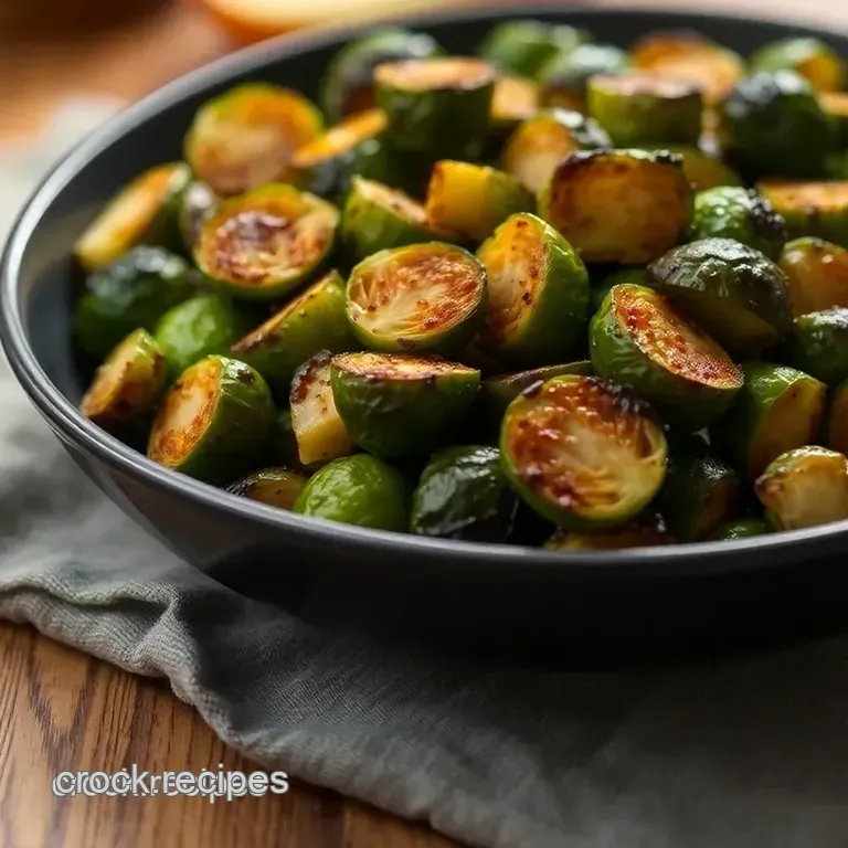 Crispy Roasted Brussels Sprouts with Balsamic Glaze presentation