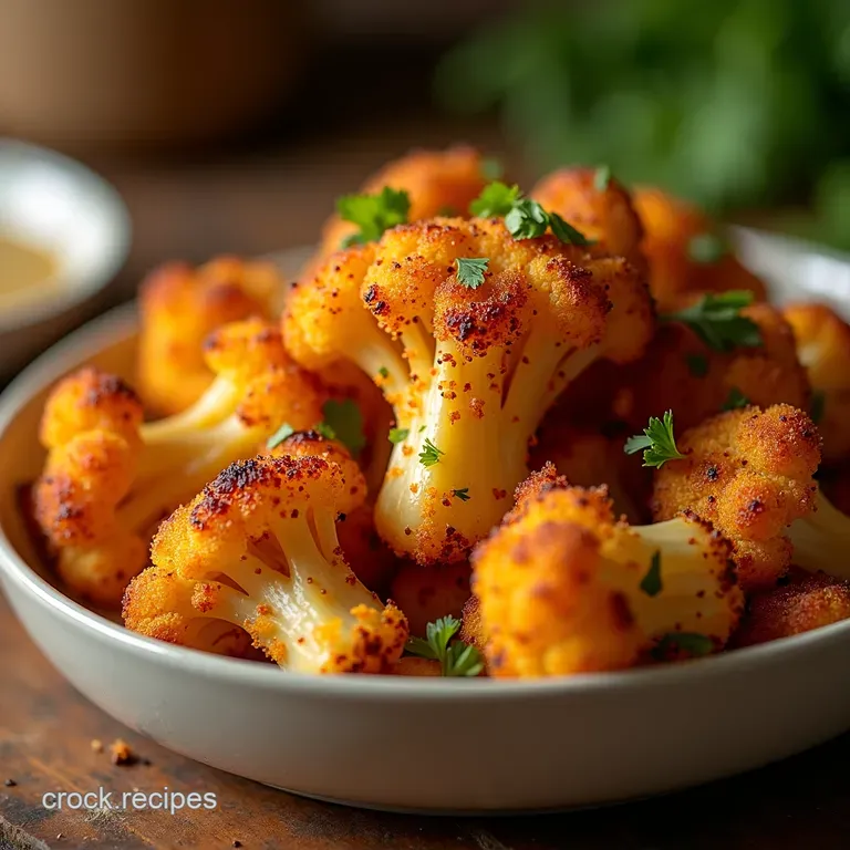 Crispy Roasted Cauliflower with Garlic Smoked Paprika presentation