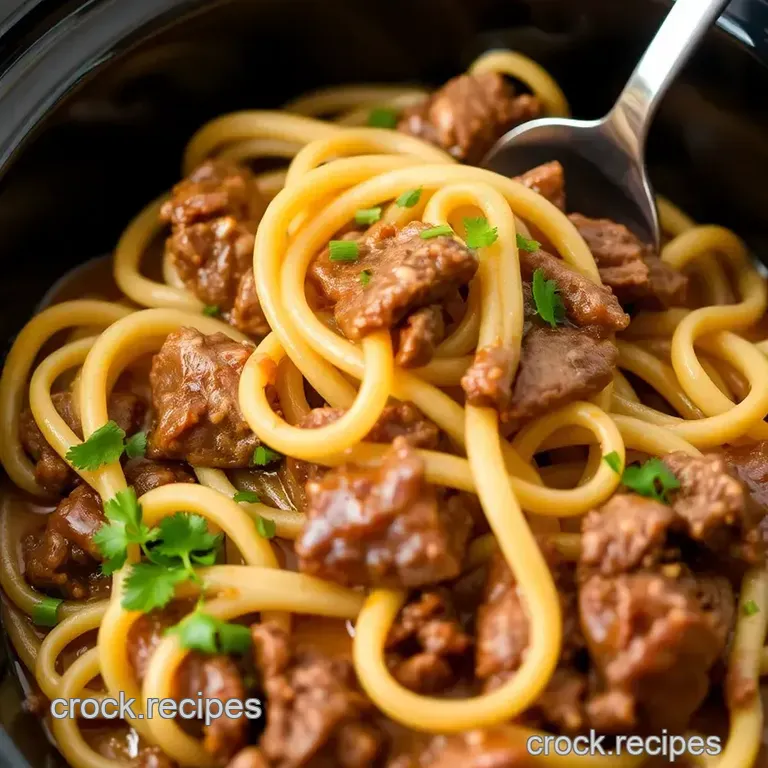 Crock Pot Beef and Noodles presentation