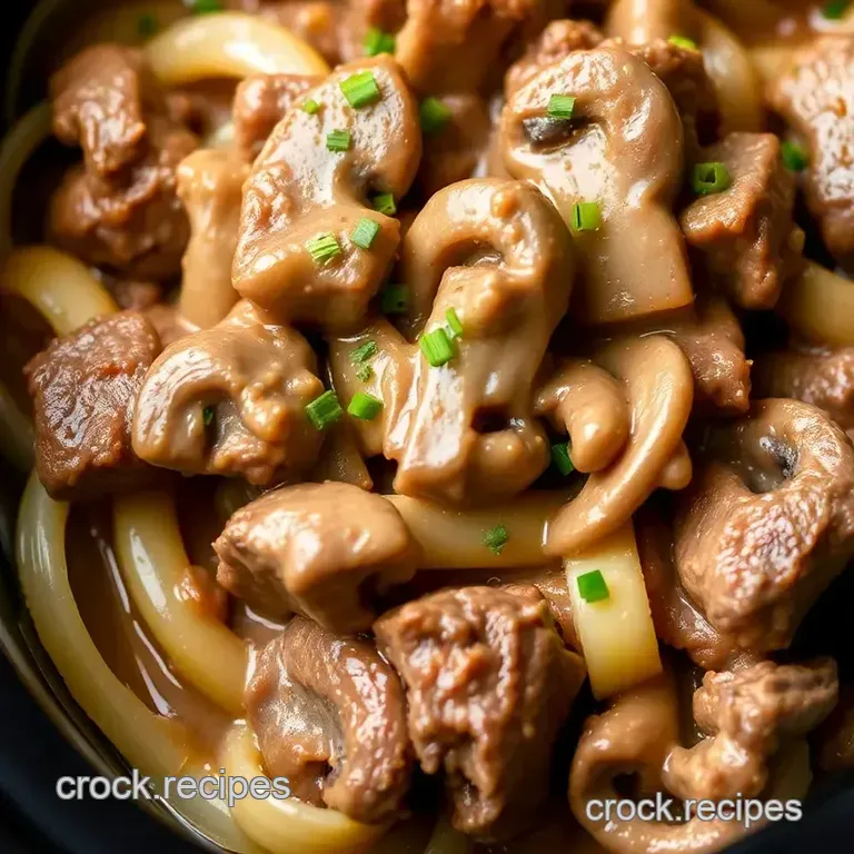 Mini Crock Pot Beef Stroganoff presentation