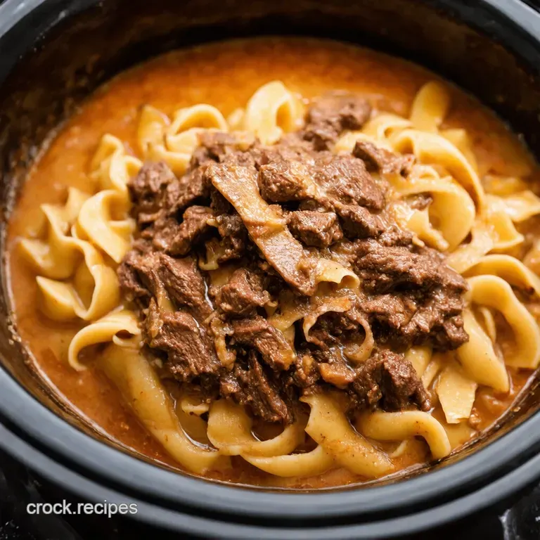 Crock Pot Beef Stroganoff presentation