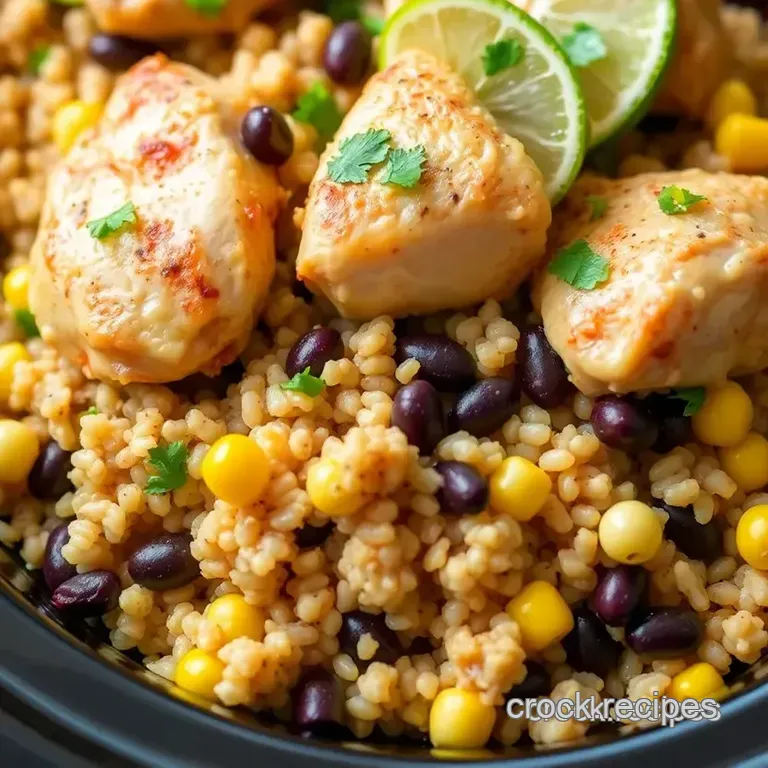 Zesty Crock Pot Chicken & Quinoa with Lime presentation