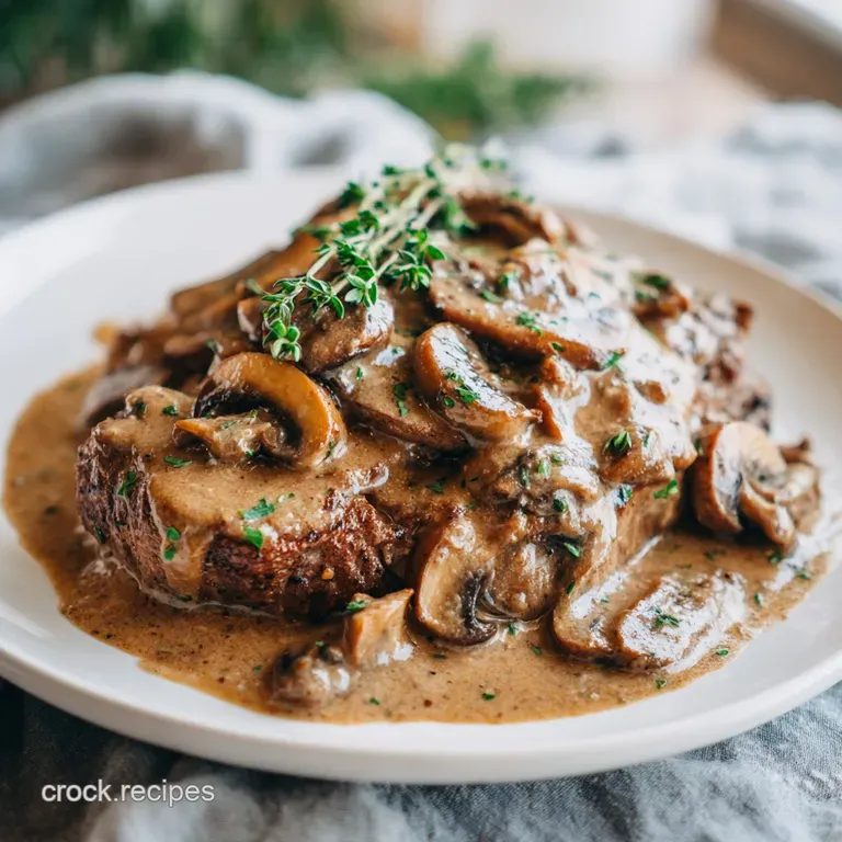 Crock Pot Cube Steak and Gravy with Mushroom Gravy