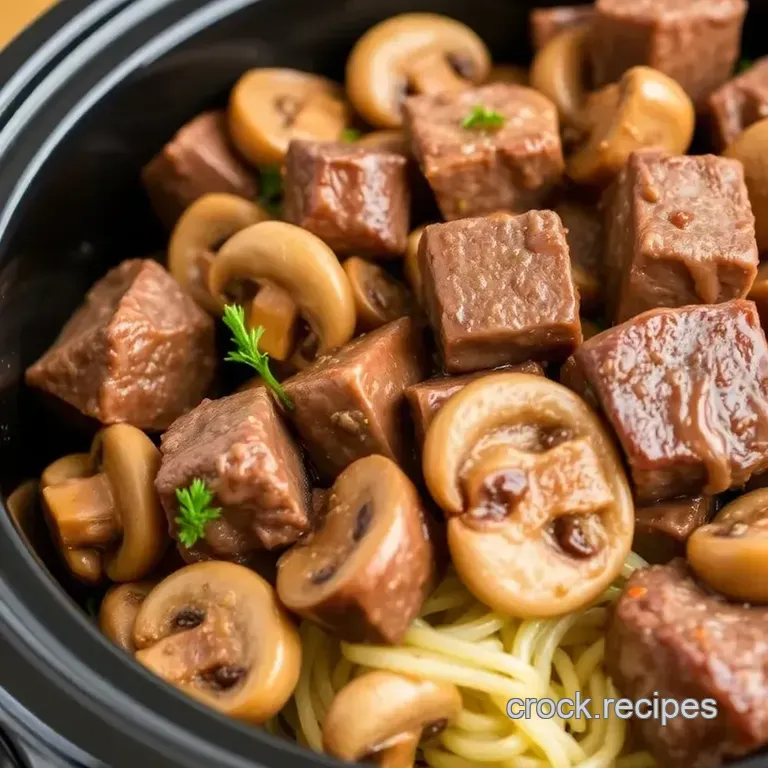 Crock Pot Cube Steak with Tender Mushrooms: A Comfort Food Classic presentation