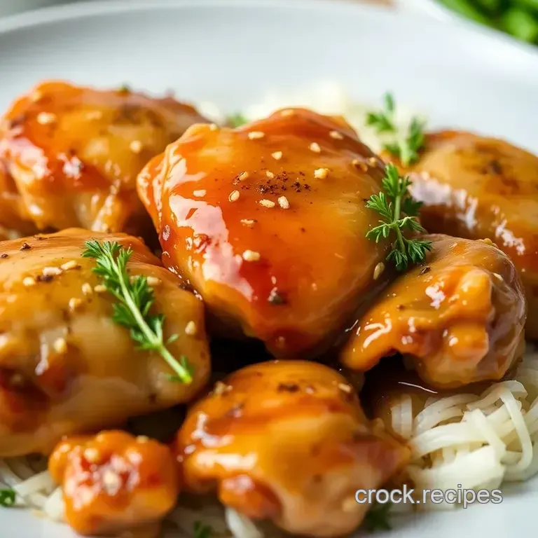 Crock Pot Honey Garlic Chicken Thighs presentation