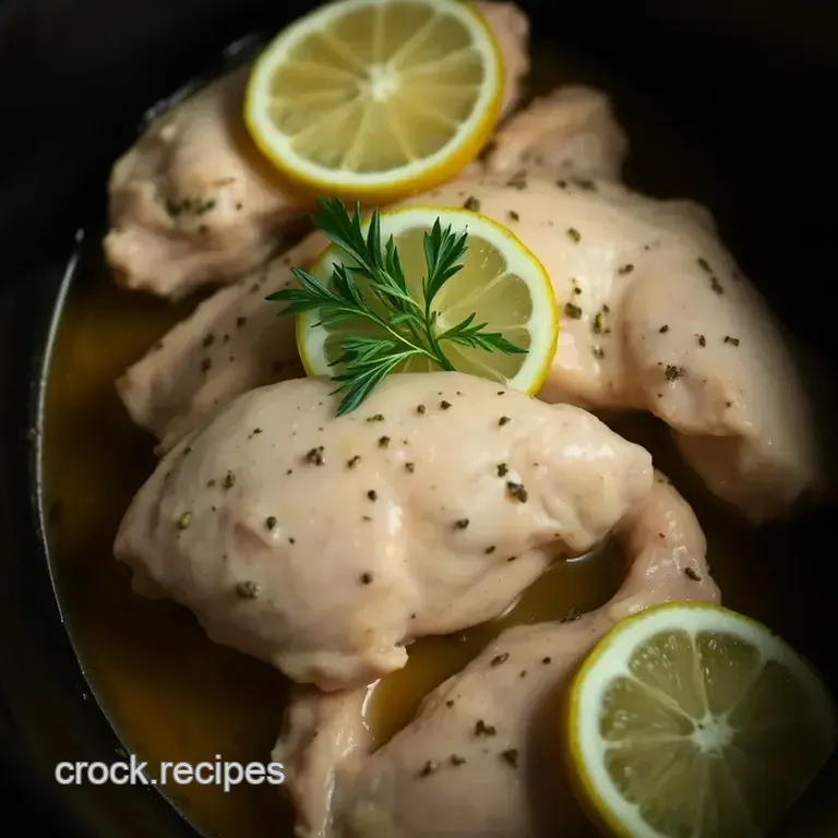 Crock Pot Lemon Herb Chicken Breast presentation