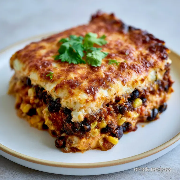 Crock Pot Taco Lasagna: High-Protein