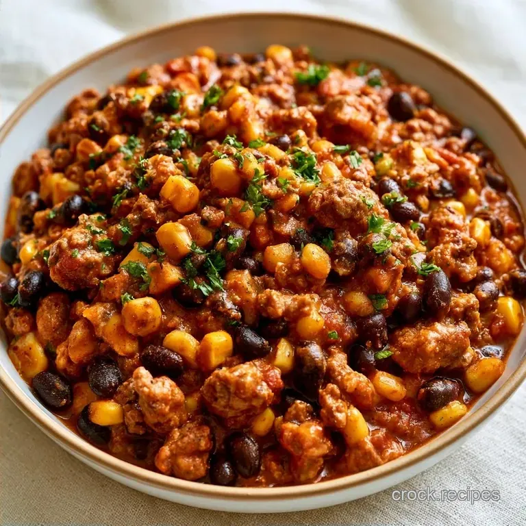 Slow-Cooked Crockpot Beef Taco Casserole