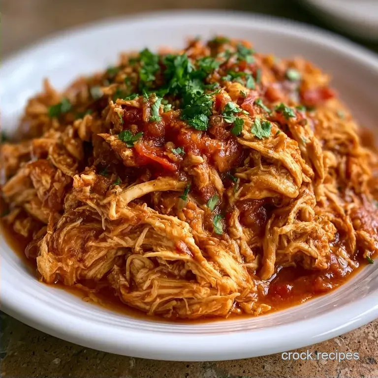 Crockpot Chicken Taco Meat with Salsa
