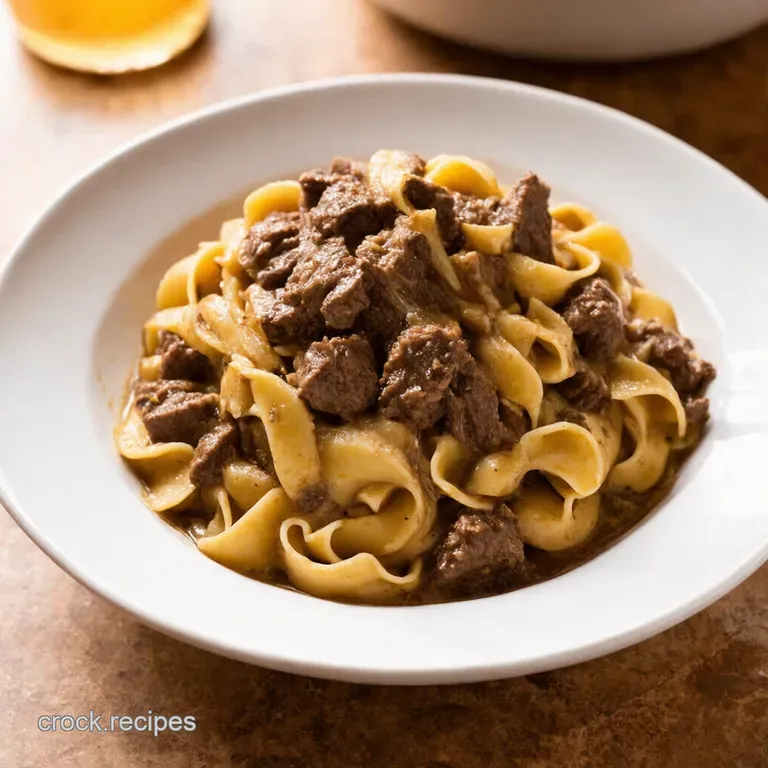 CrockPot Classic Beef Stroganoff presentation