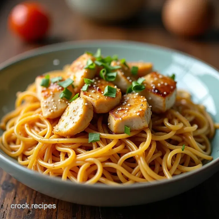 CrockPot Honey Garlic Chicken Noodle Nirvana