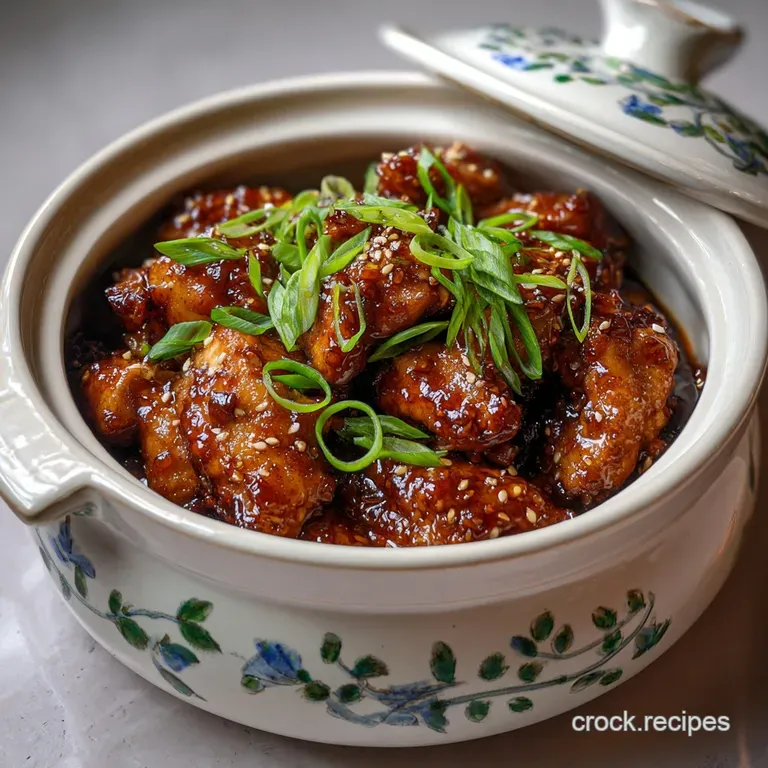 Chicken thighs glazed in a sticky, honey-garlic sauce. Garnished with fresh chives, arranged artfully on a white plate wit...