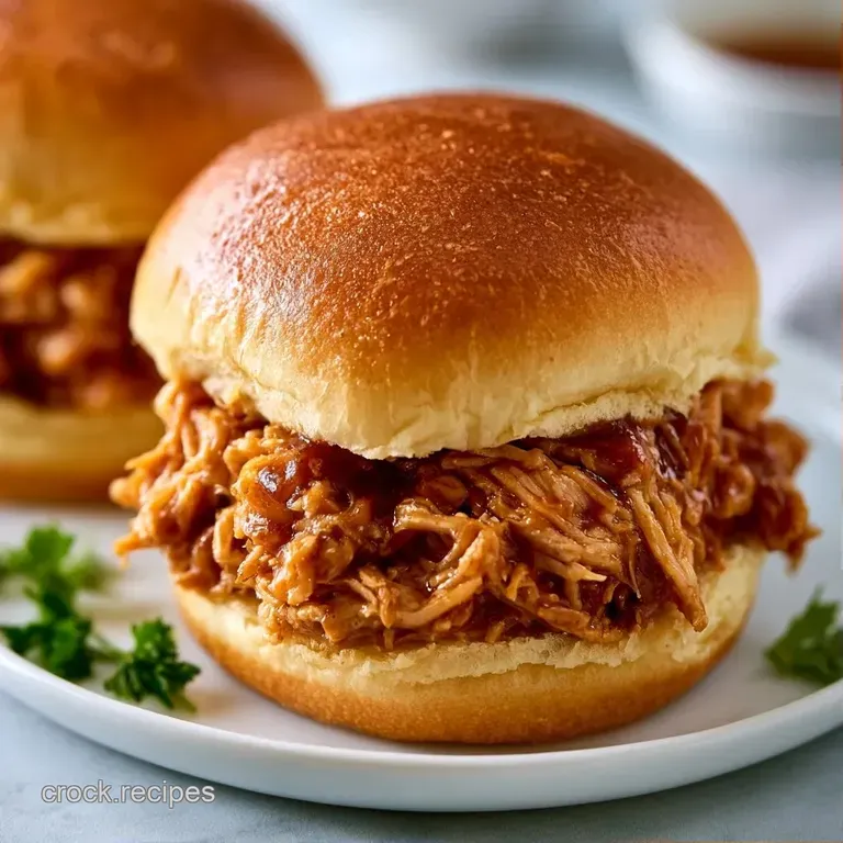 A row of mini sandwiches on toasted brioche buns topped with bright purple cabbage and a sprig of fresh parsley.
