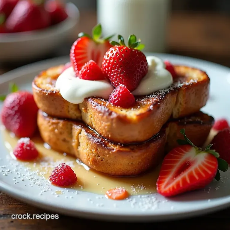Croissant Dream French Toast with Strawberries Creamy Bliss