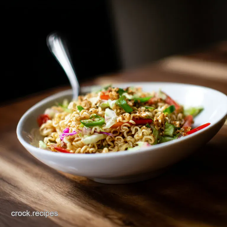 Crunchy Ramen Noodle Asian Salad a Flavor Fiesta presentation