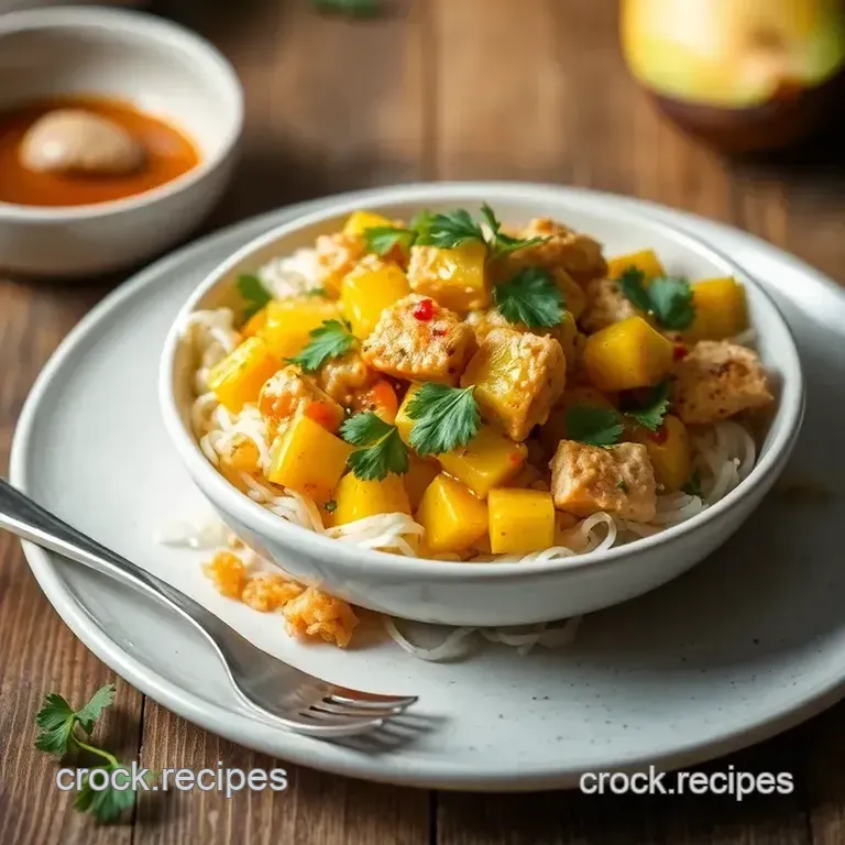 Sautéed Chicken Mango Salad with Curry Flavor presentation