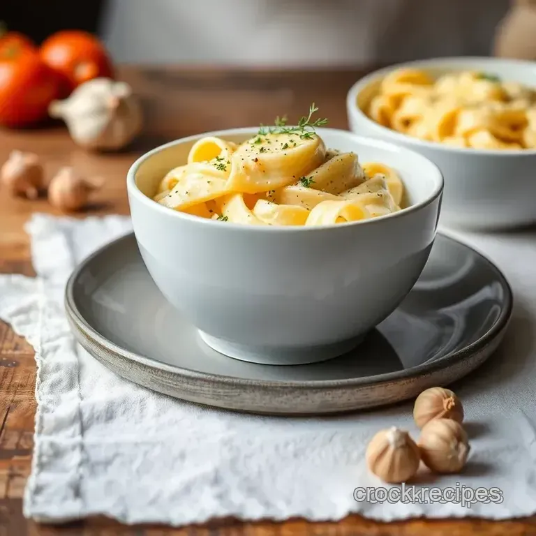 Creamy Garlic Pasta - Quick & Easy Recipe presentation