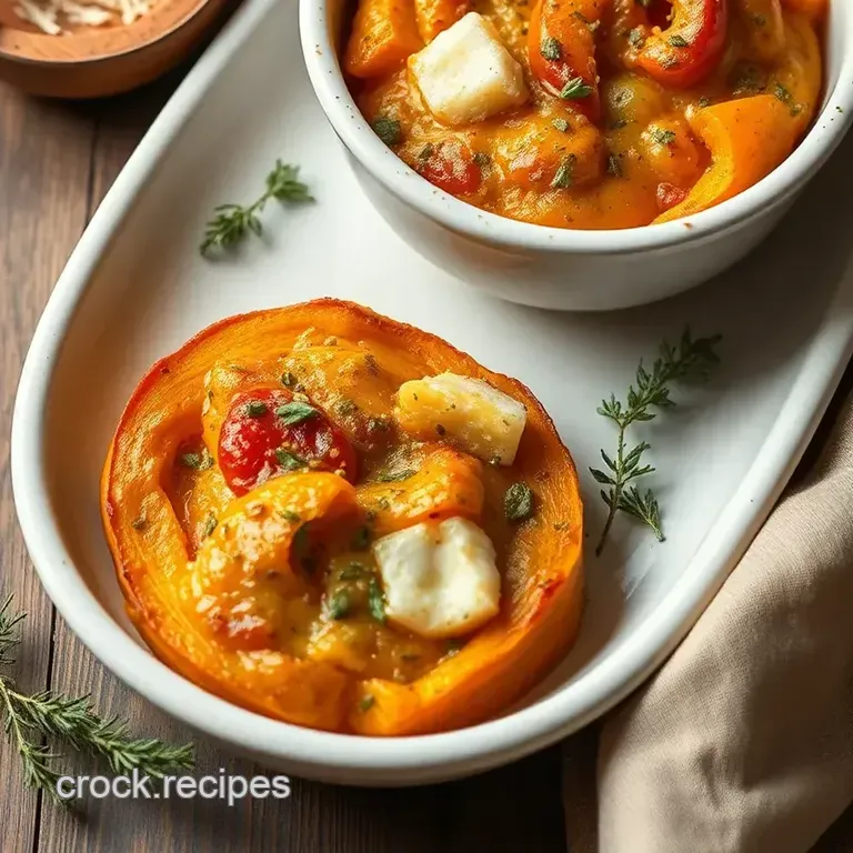 Herbed Pumpkin Tian with Cheese Delight presentation