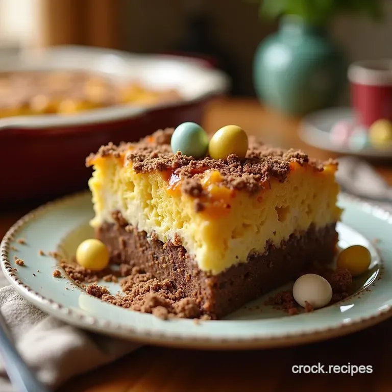 Easter Extravaganza 7Layer Dirt Cake Casserole presentation