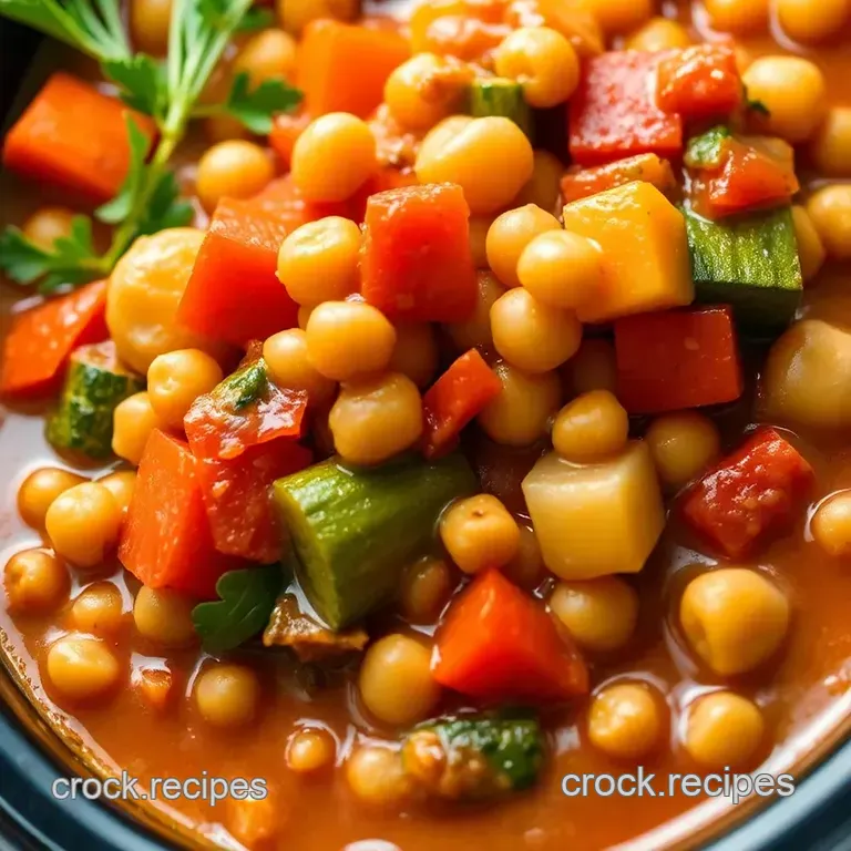 Easy and Healthy Crockpot Vegetable and Chickpea Stew presentation