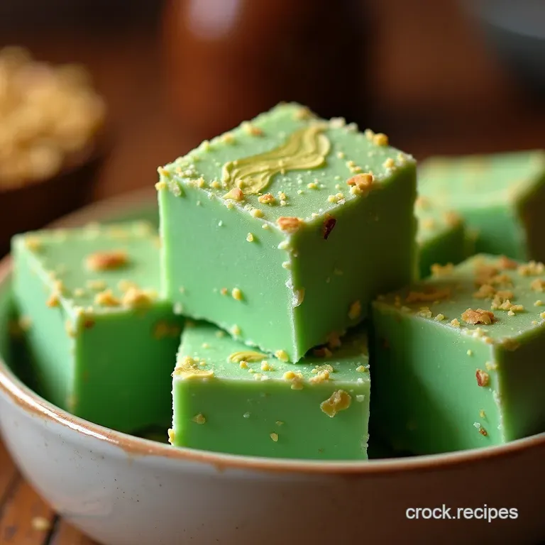 The Emerald Swirl Rich Creamy Pistachio Swirl Fudge presentation
