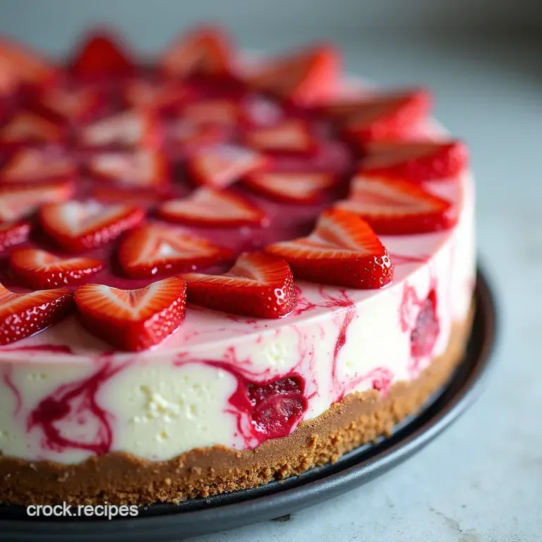 The Effortless Summer Dream Ultimate NoBake Strawberry Swirl Cheesecake