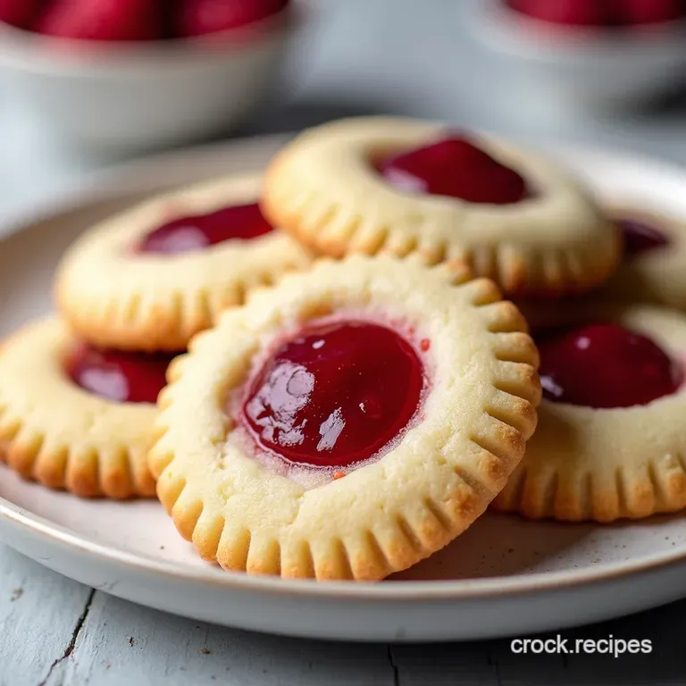 Elderflower Kiss Raspberry Almond Shortbread Thumbprint Cookies