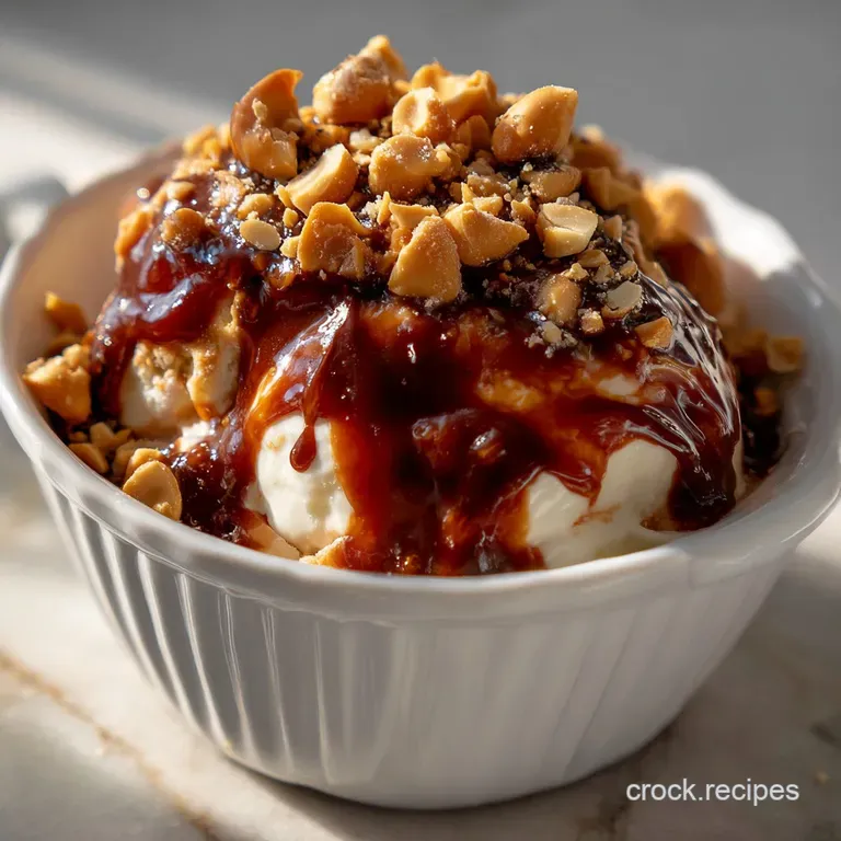 Tin Roof Sundae: Elevated Fudge Crunch presentation