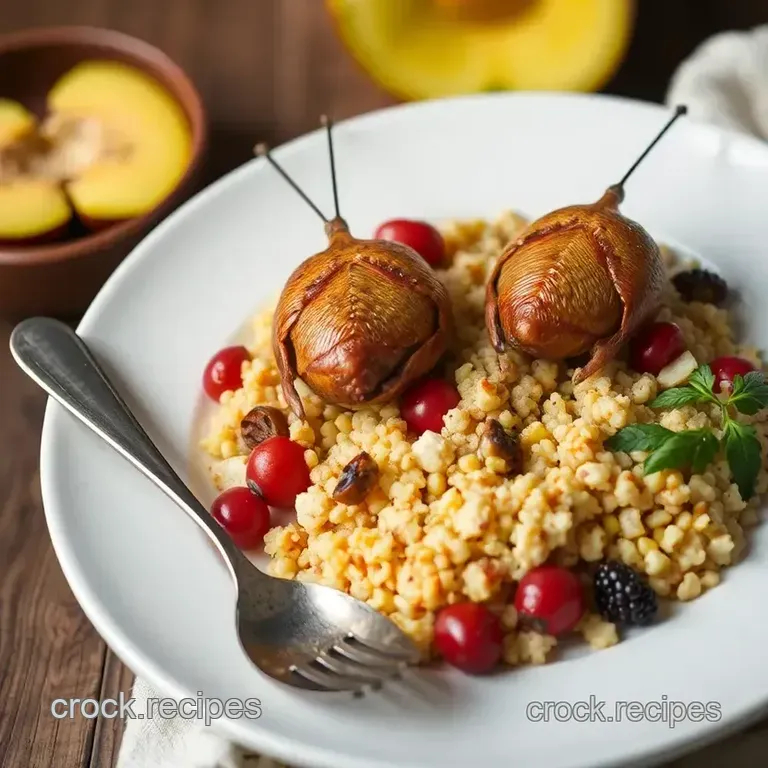 Roasted Quail Fruity Couscous Delight presentation