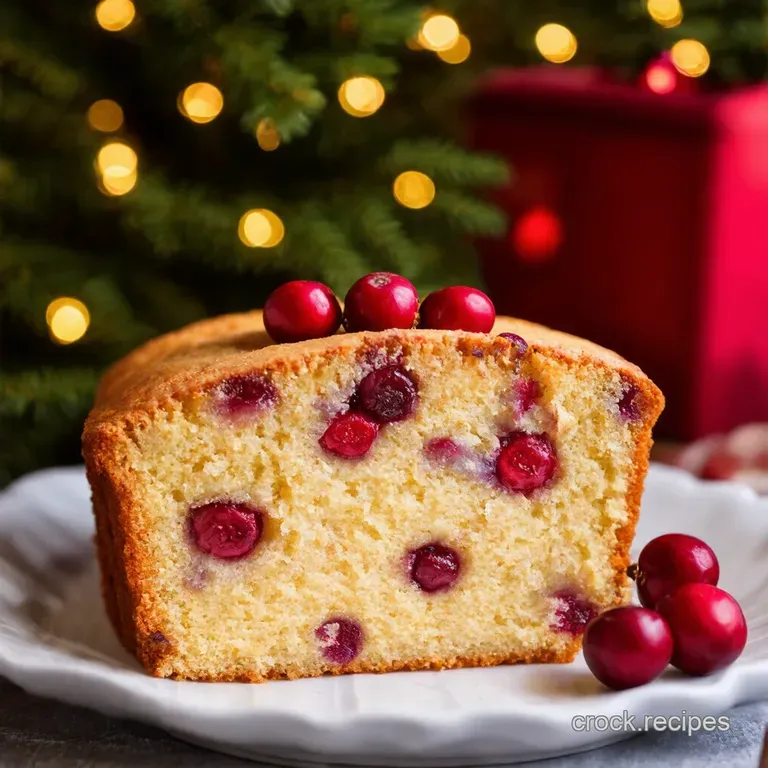 Festive Cranberry Bliss a Christmas Pound Cake presentation