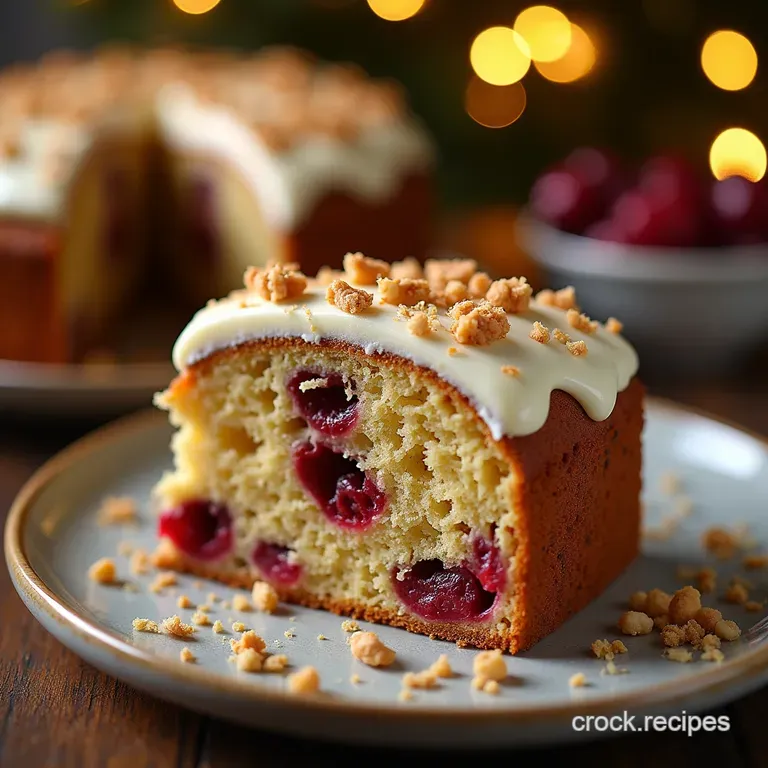 The Ultimate Festive Crunch Cake Spiced Nuts Cranberry Swirl and White Chocolate Majesty presentation