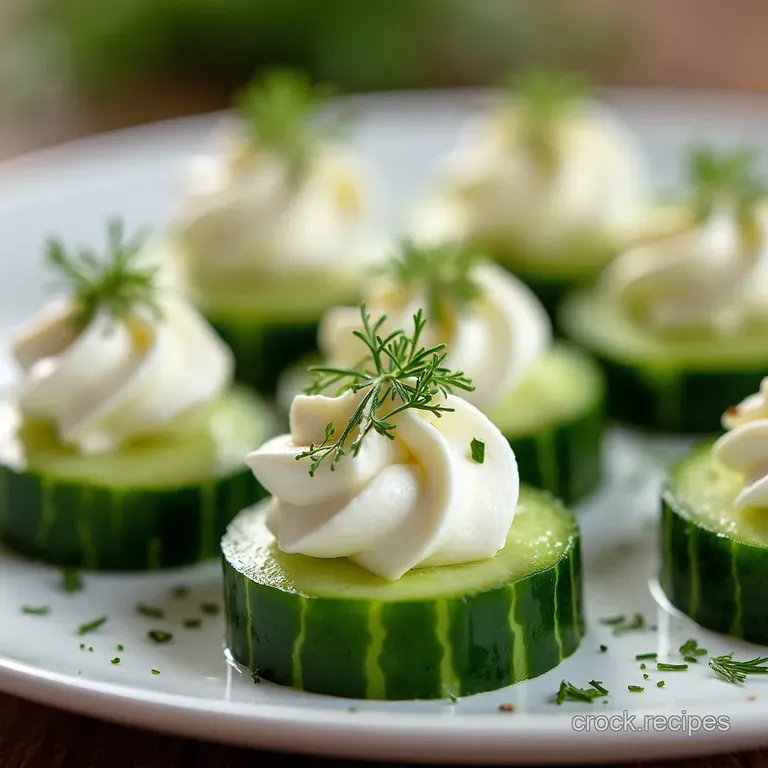 Whipped Feta Dill Bites on Chilled Cucumber Rounds