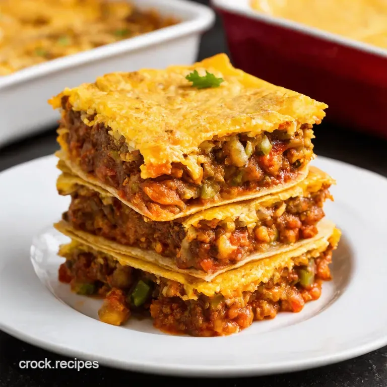 Fiesta Tortilla Stack Taco Casserole Done Right presentation