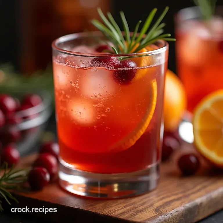 The Fiveminute Fireside Fizz Speedy Cranberry Orange Gin Cocktail presentation