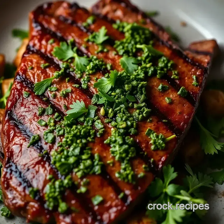 Flavor-Packed Grilled Flank Steak with Chimichurri presentation