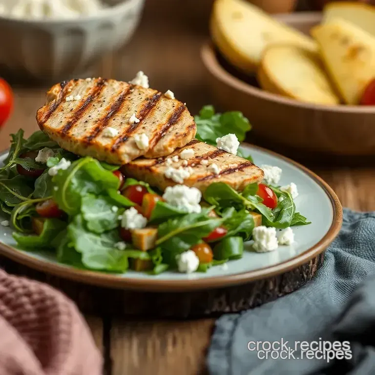 Grilled Chicken Winter Salad with Feta presentation