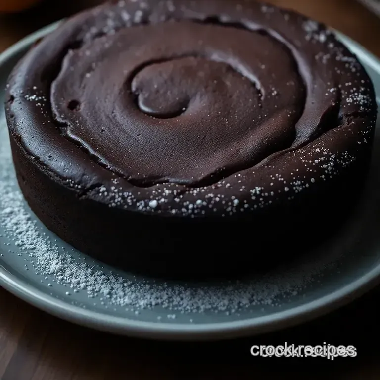 Flourless Chocolate Cake with Raspberry Coulis presentation