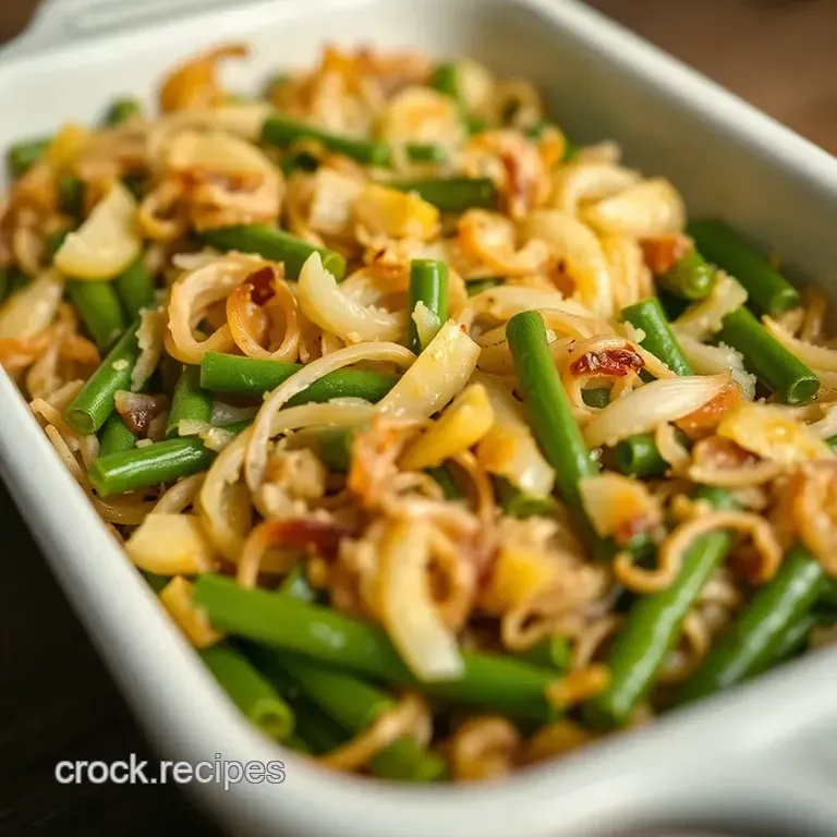 French Onion Green Bean Casserole presentation
