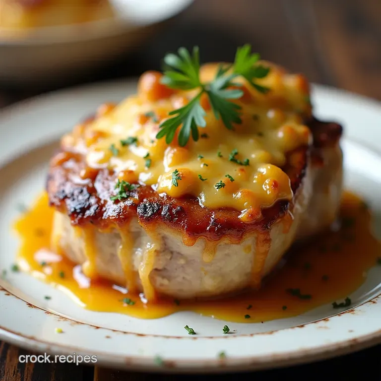 The Bistro Classic Caramelized French Onion Pork Chops with Gruyère Gratin