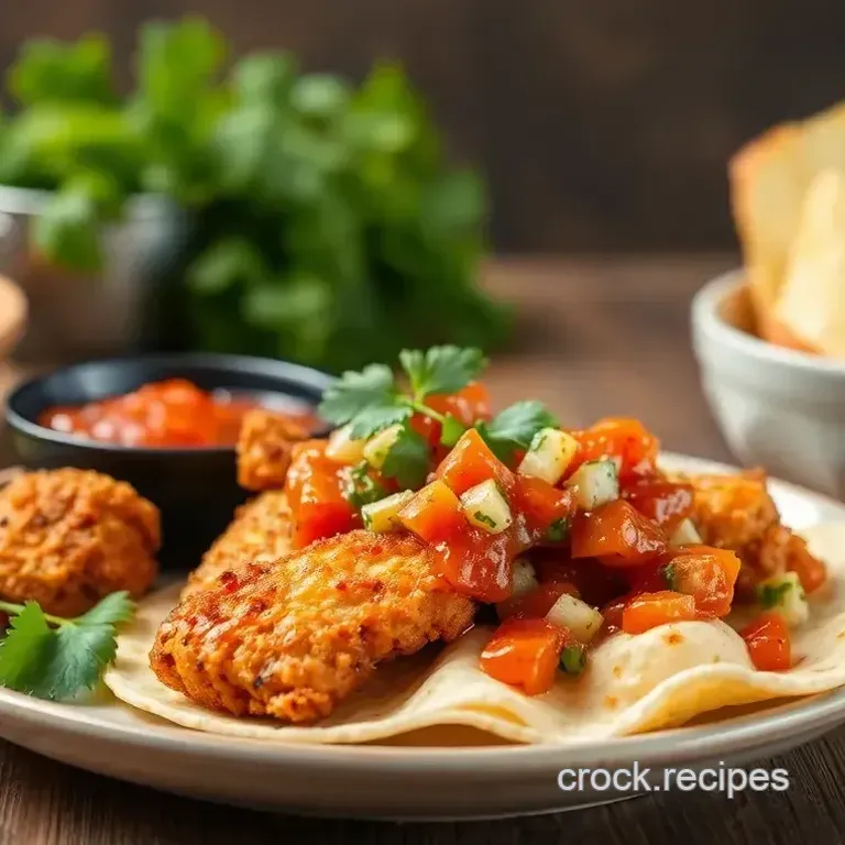 Crispy Fried Chicken Fajitas with Refreshing Zesty Salsa