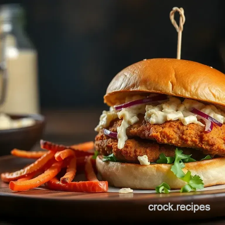 Fry Chicken Burger with Creamy Slaw