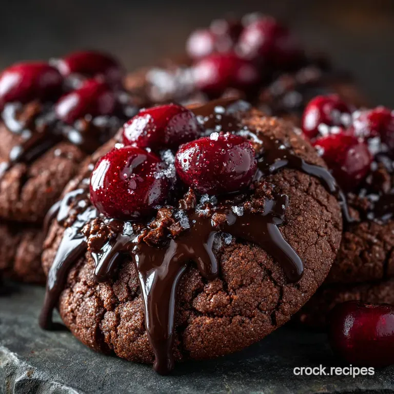 Chocolate Covered Cherry Cookies: Fudgy Black Forest Truffle Bombs presentation