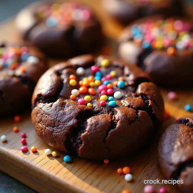 Out of This World Fudgy Cosmic Brownie Cookies with Signature Sprinkles presentation