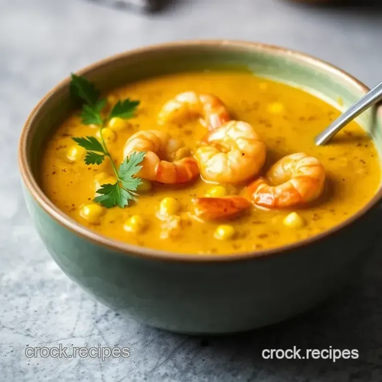 Garam Masala Prawn & Corn Soup presentation