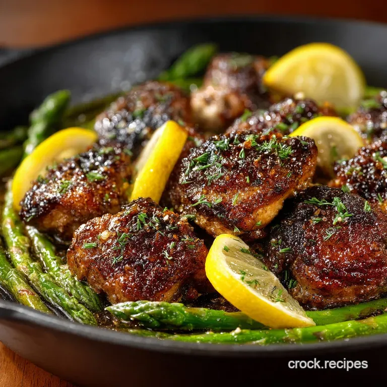Garlic Butter Chicken Bites with Zesty Lemon Asparagus