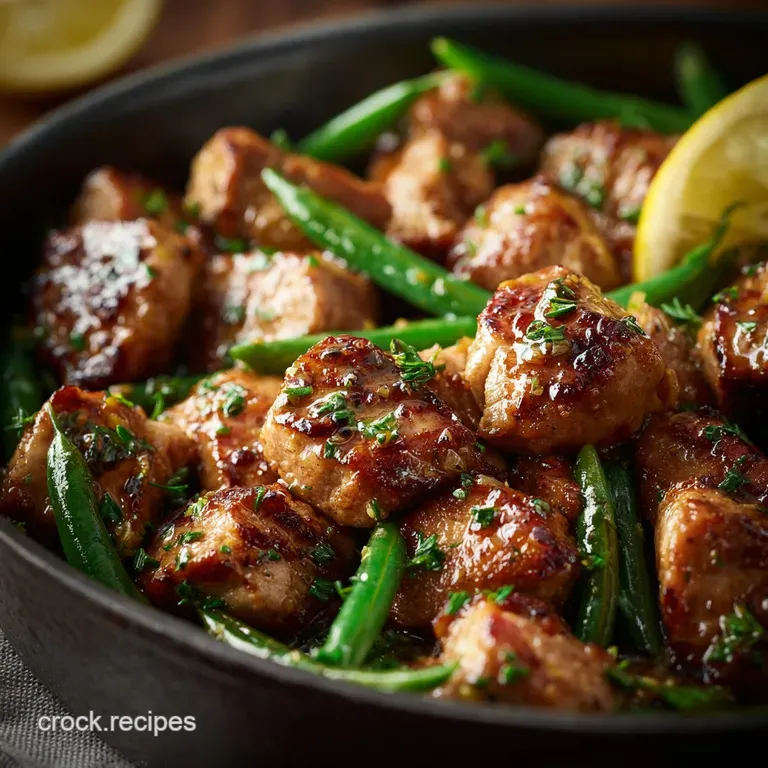 The Speedy Supper Garlic Butter Pork Bites with Zesty Lemon Green Beans