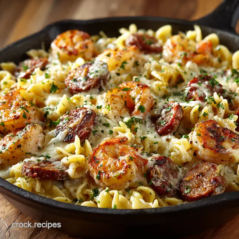 Garlic Butter Shrimp Sausage Skillet Pasta A OnePan Wonder