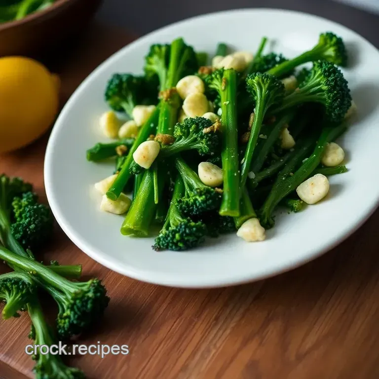 Garlic Sautéed Broccolini with Lemon presentation