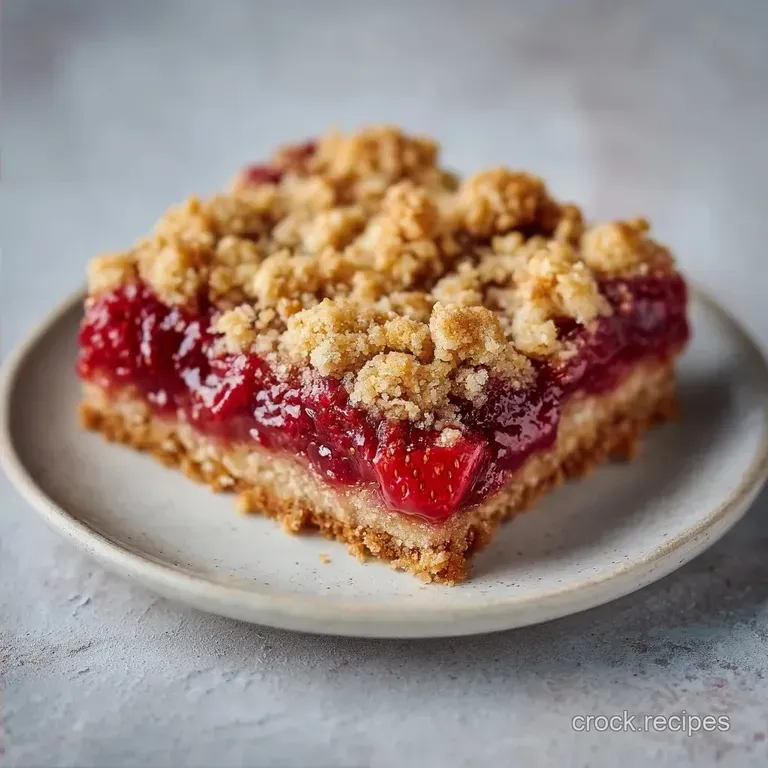 Strawberry Rhubarb Crumble Bars: Gluten Free