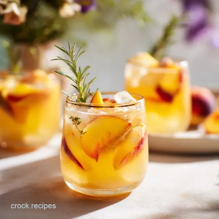 Peach Sangria: Golden Hour Brandy Sipper presentation
